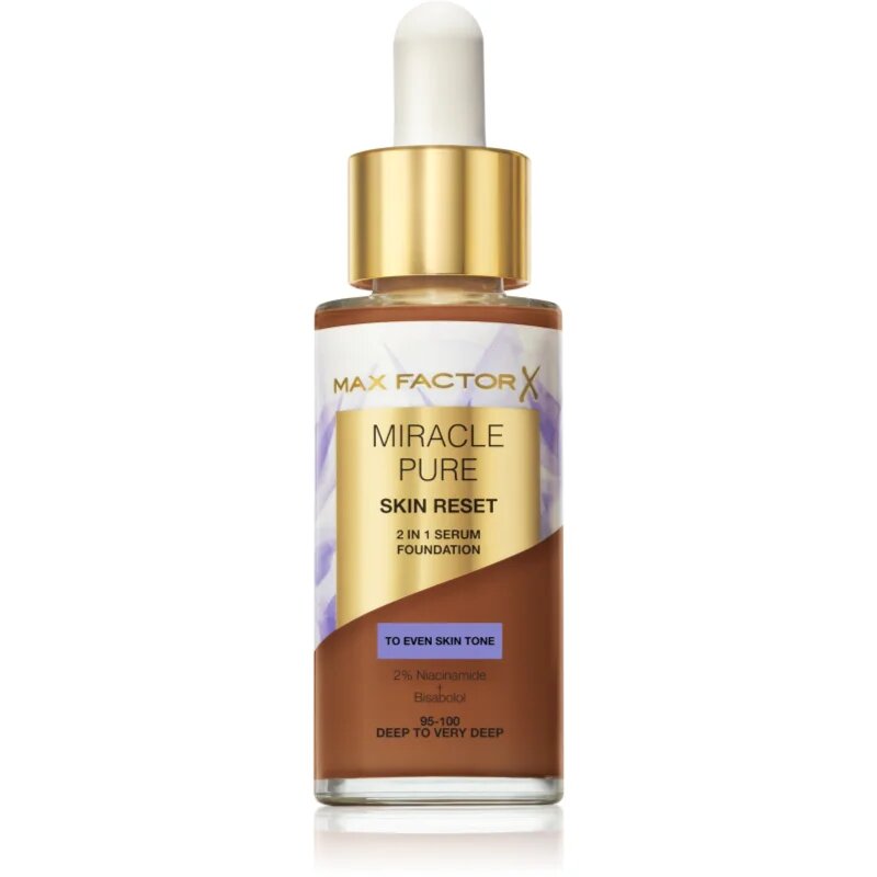 Max Factor Miracle Pure Skin Reset negovalni tekoči puder odtenek 95-100 Deep to Very Deep 30 ml