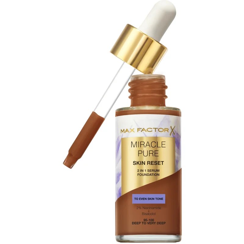Max Factor Miracle Pure Skin Reset negovalni tekoči puder odtenek 95-100 Deep to Very Deep 30 ml