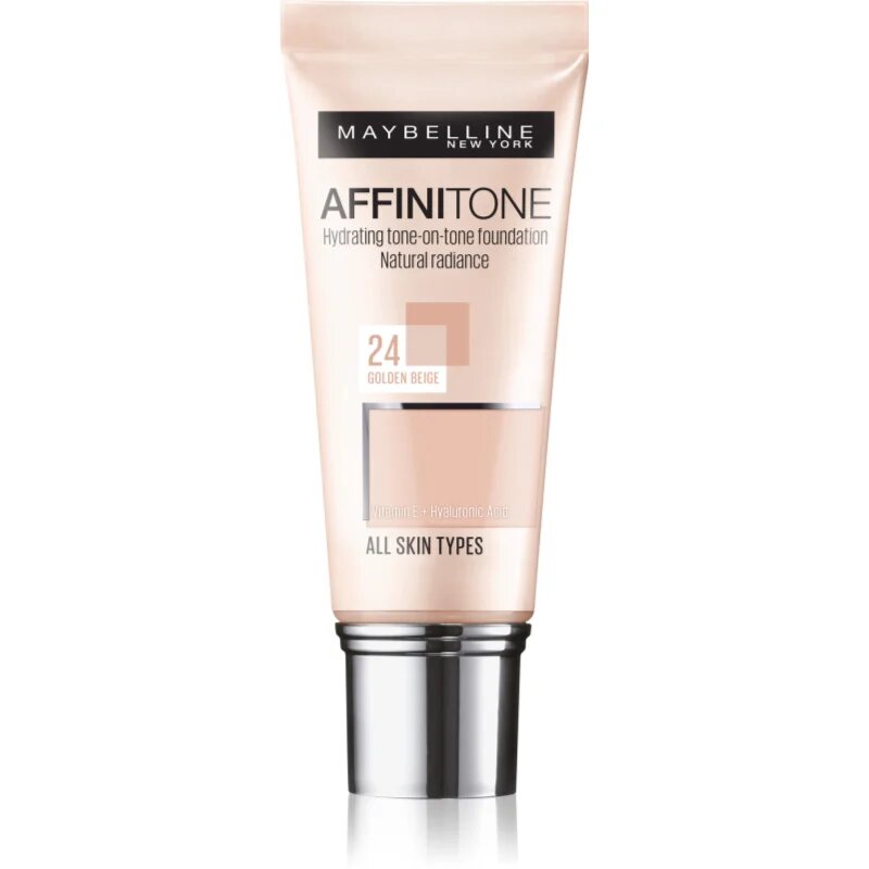 MAYBELLINE NEW YORK Affinitone vlažilni tekoči puder odtenek 24 Golden Beige 30 ml