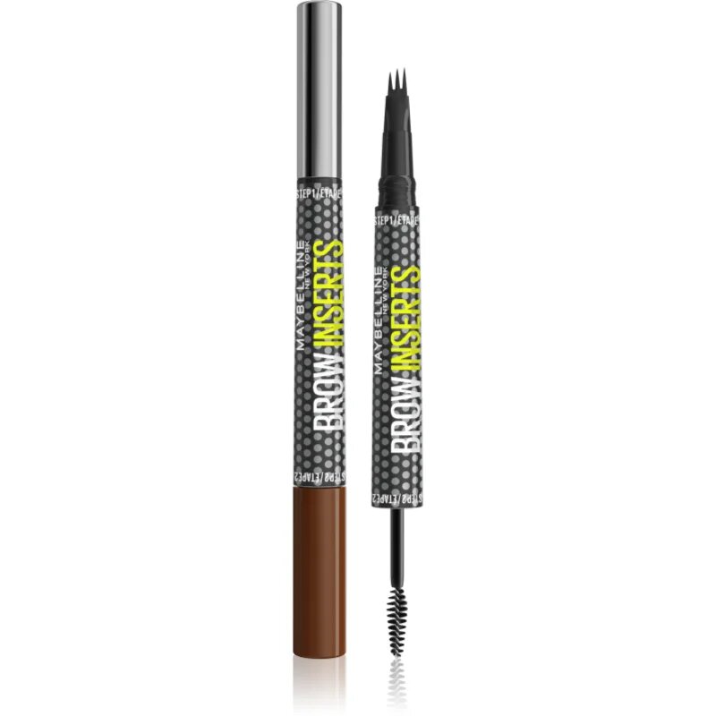 MAYBELLINE NEW YORK Brow Inserts tekoče črtalo za obrvi s krtačko 2v1 odtenek 4 Medium Brown 1.25 ml