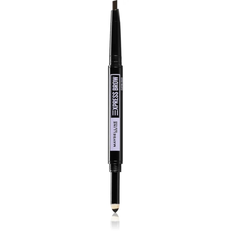MAYBELLINE NEW YORK Express Brow Satin Duo svinčnik in puder za obrvi duo odtenek 04 - Dark Brown
