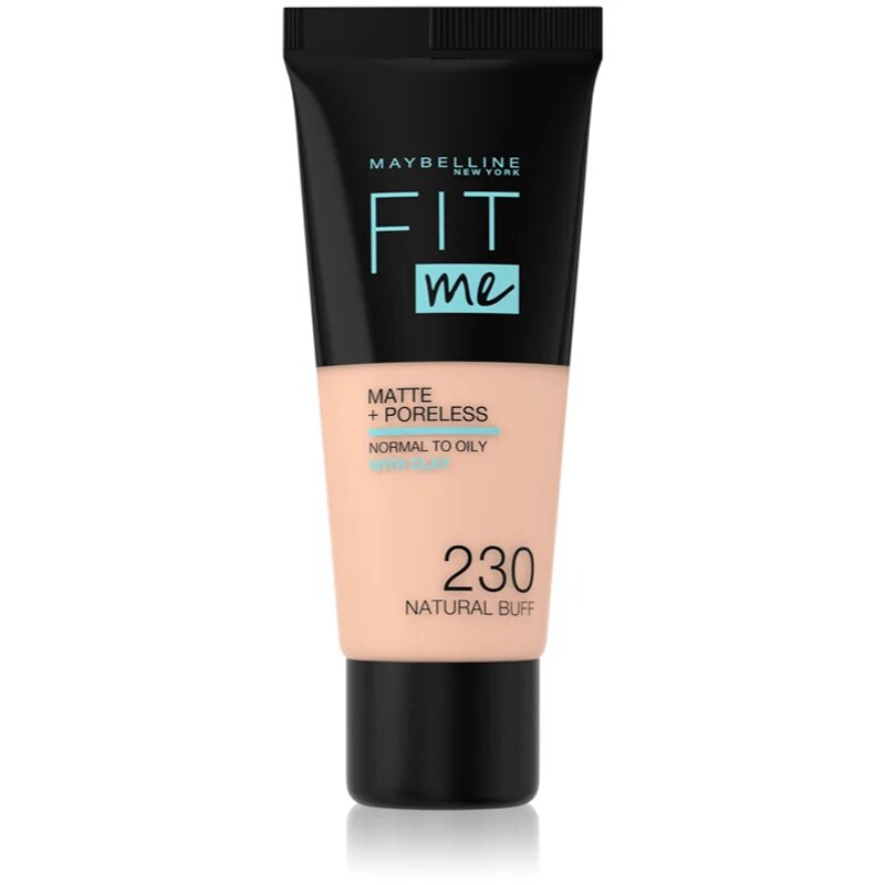 MAYBELLINE NEW YORK Fit Me! Matte+Poreless matirajoči tekoči puder za normalno in mastno kožo odtenek 230 Natural Buff 30 ml