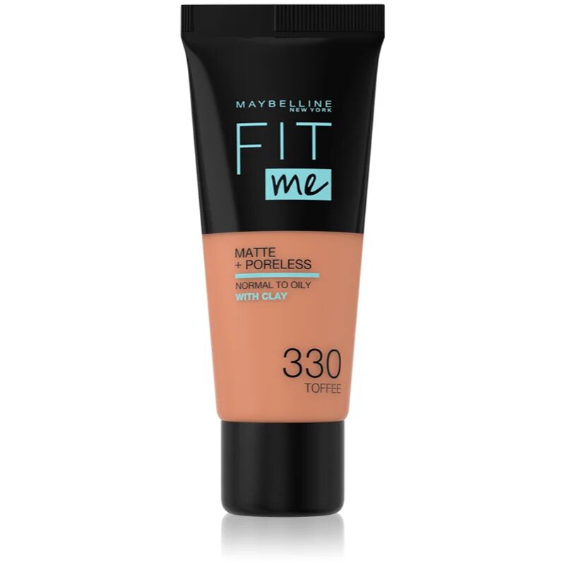 MAYBELLINE NEW YORK Fit Me! Matte+Poreless matirajoči tekoči puder za normalno in mastno kožo odtenek 330 Toffee 30 ml