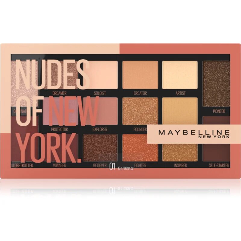 MAYBELLINE NEW YORK Nudes Of New York paleta senčil za oči 18 g