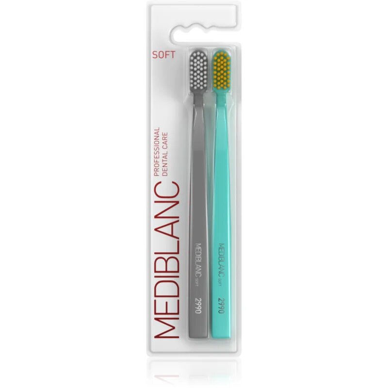 MEDIBLANC 2990 Soft zobne ščetke soft Grey Blue 2 kos
