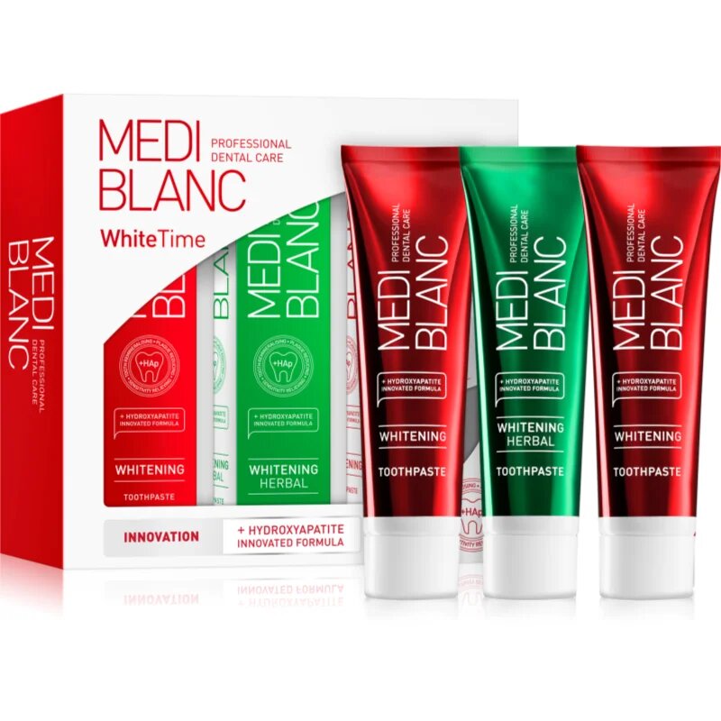 MEDIBLANC Dental Care White Time Set set zobne nege za sijoče bele zobe 3x100 ml