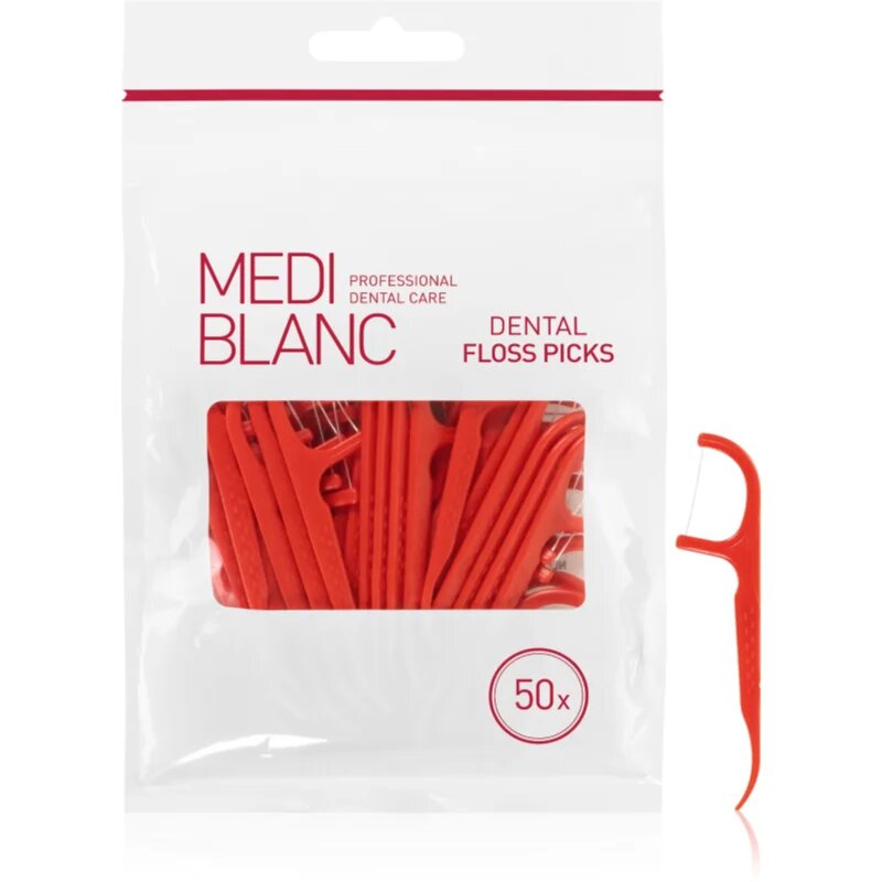 MEDIBLANC Dental Floss Picks dentalni zobotrebci z zobno nitko 50 kos