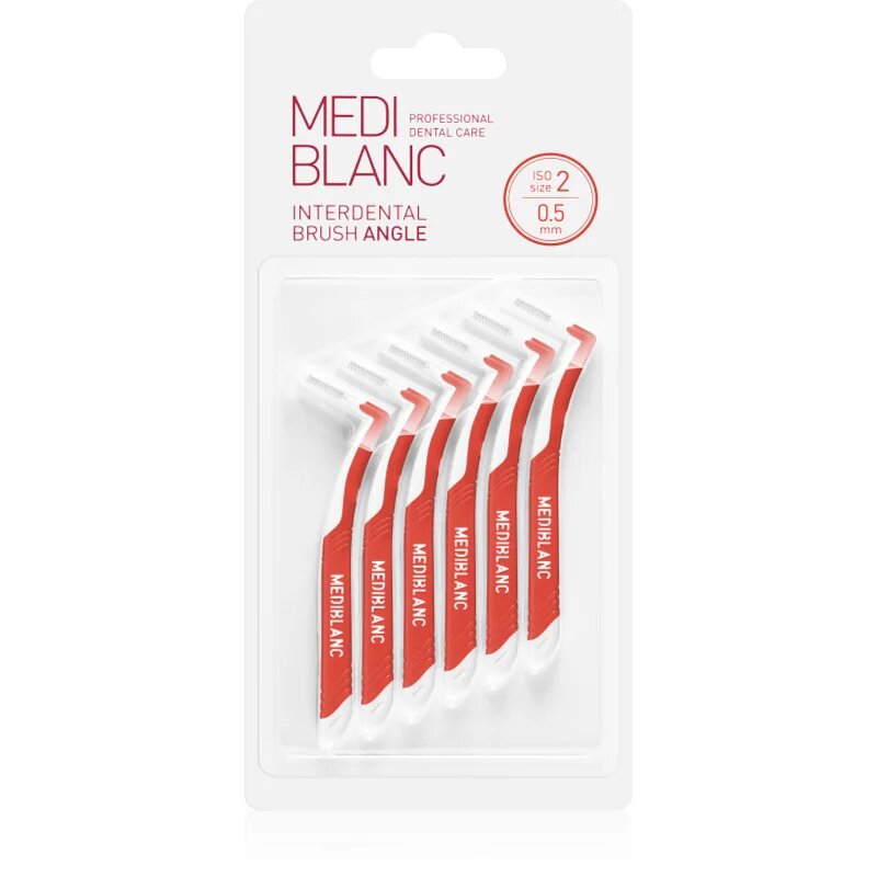 MEDIBLANC Interdental Pick-brush Angle medzobna ščetka 6 ks 05 mm Red 6 kos