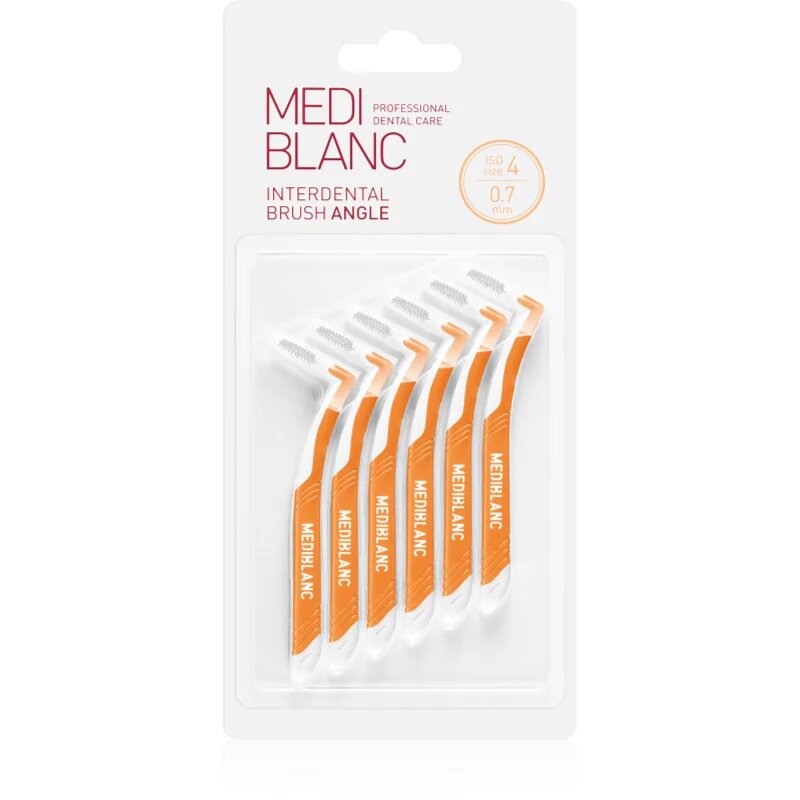 MEDIBLANC Interdental Pick-brush Angle medzobna ščetka 6 ks 07 mm Yellow 6 kos