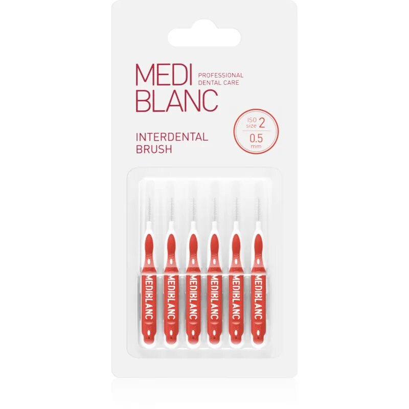 MEDIBLANC Interdental Pick-brush medzobna ščetka 05 mm Red 6 kos