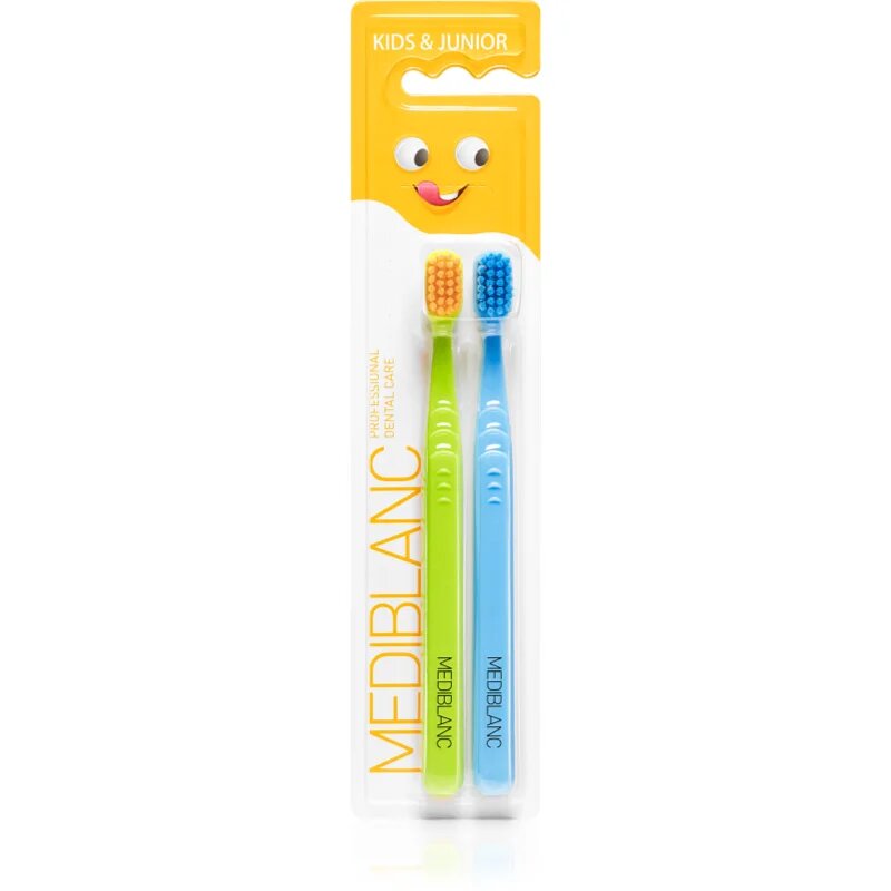 MEDIBLANC KIDS & JUNIOR Ultra Soft zobna ščetka za otroke ultra soft Green Blue 2 kos