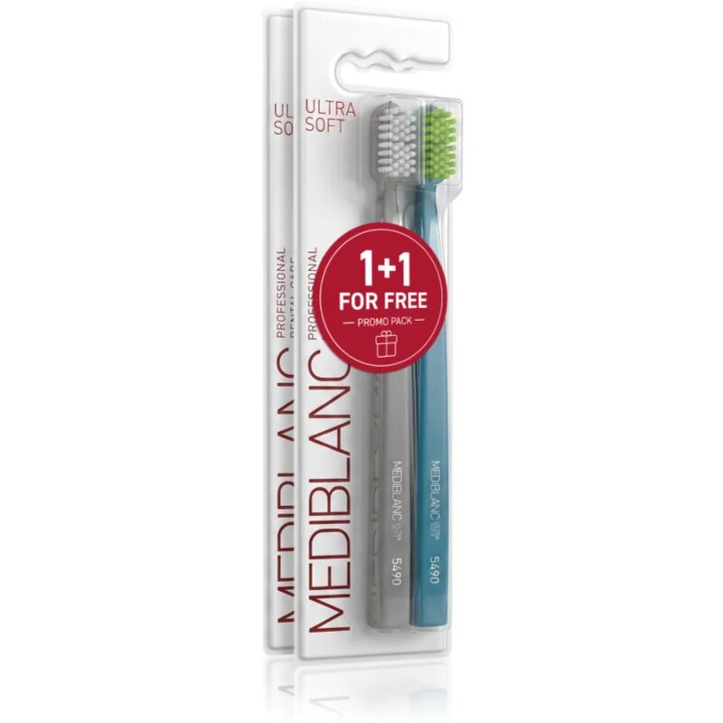 MEDIBLANC Set TB Ultra Soft Grey Blue + Ultra Soft Pink Blue Duopack zobne ščetke