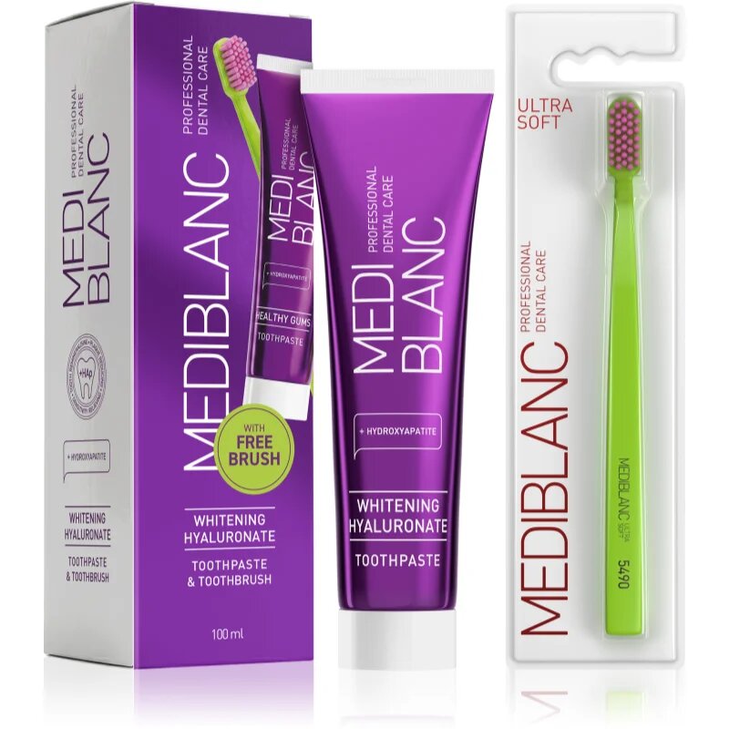 MEDIBLANC Set TP Hyaluron 100ml + TB Ultra Soft Green Single set zobne nege