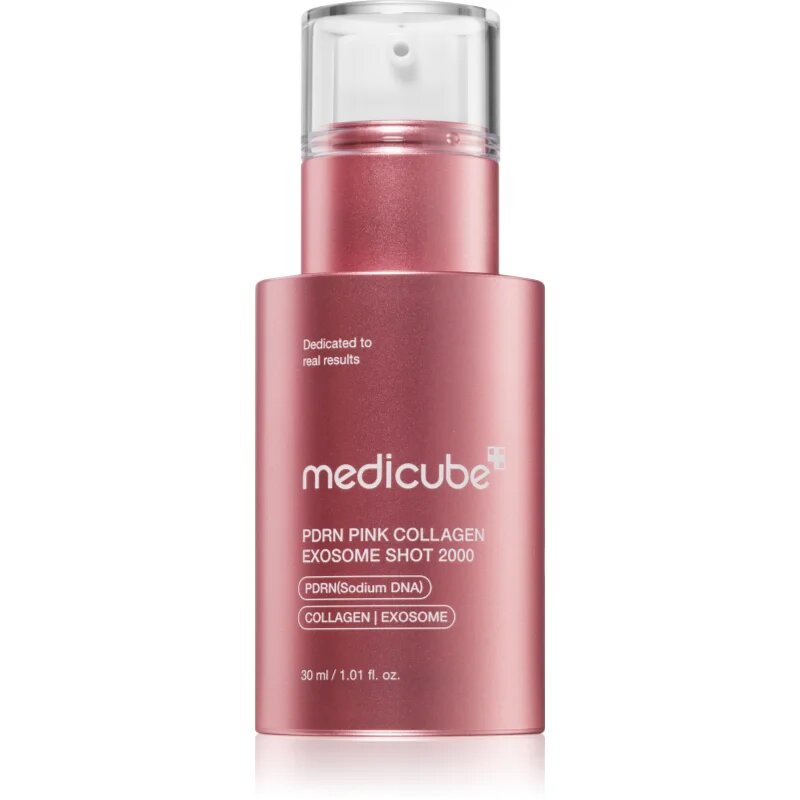 Medicube PDRN Pink Exosome Shot Serum 2000 regeneracijski serum za obraz za glajenje kože in zmanjšanje por 30 ml