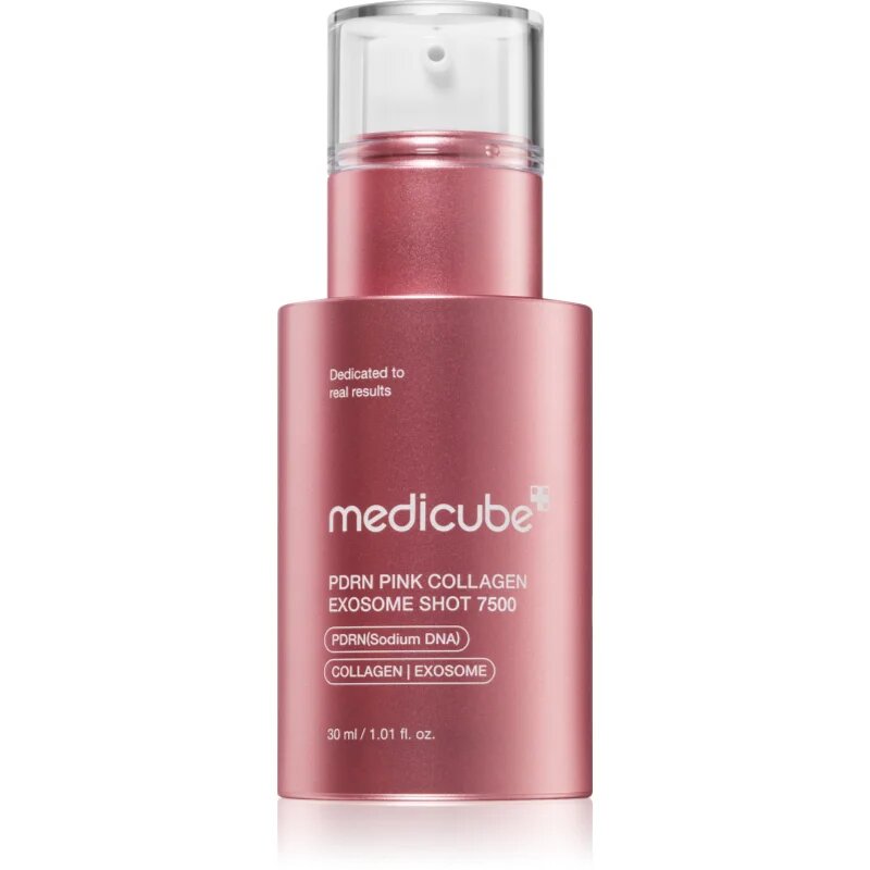 Medicube PDRN Pink Exosome Shot Serum 7500 regeneracijski serum za obraz za glajenje kože in zmanjšanje por 30 ml