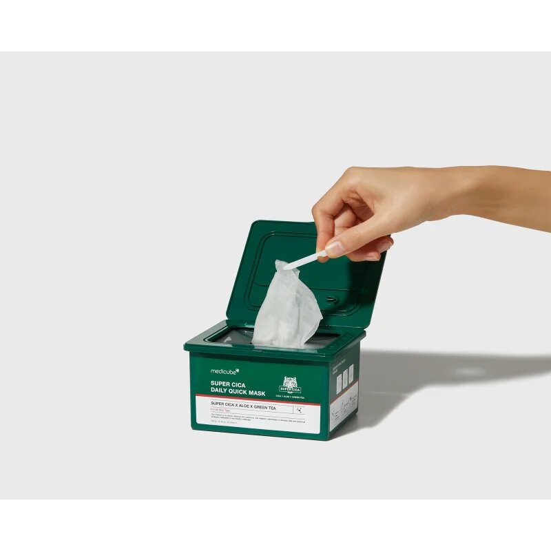 Medicube Super Cica Daily Quick Mask pomirjevalna tekstilna maska s hranilnim učinkom 30 kos