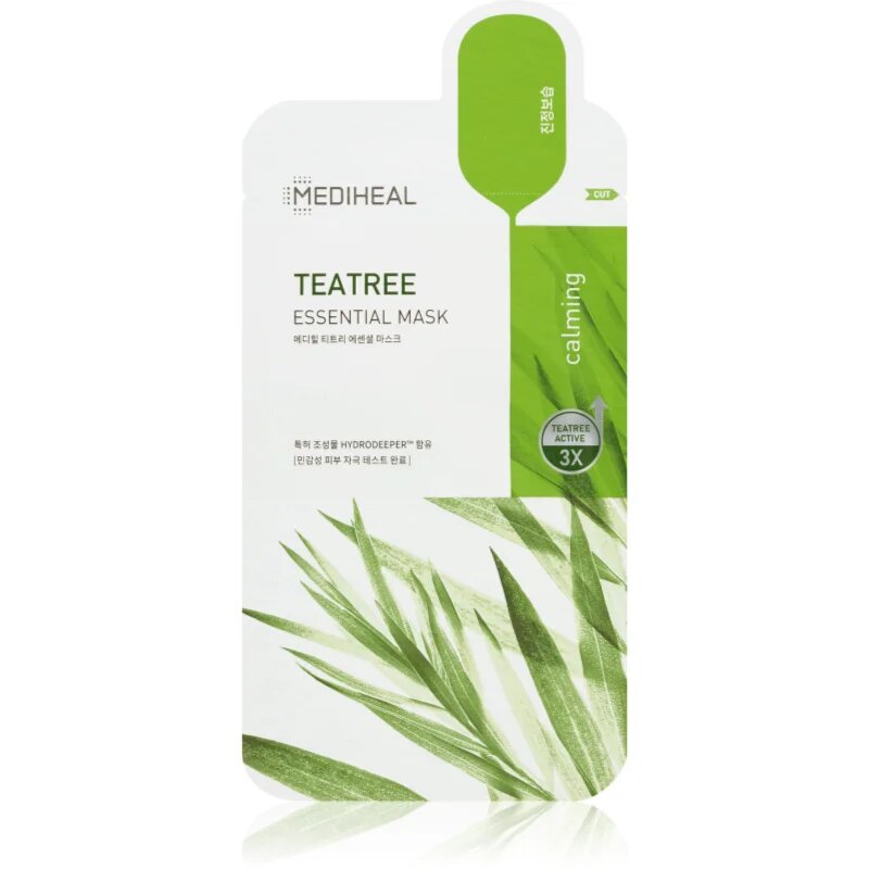 MEDIHEAL Essential Mask Teatree pomirjevalna tekstilna maska proti aknam 24 ml
