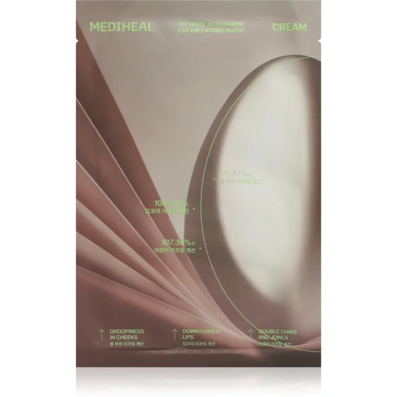 MEDIHEAL Retinol Collagen Cream Lifting Mask učvrstitvena maska za obraz za intenzivno vlažnost 1 kos