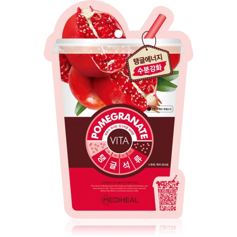 MEDIHEAL Vita Mask Pomegranate vlažilna tekstilna maska s kolagenom 20 ml