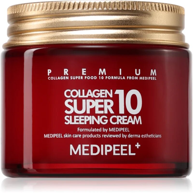 MEDIPEEL+ Collagen Super 10 Sleeping Cream vlažilna nočna krema proti gubam 70 ml