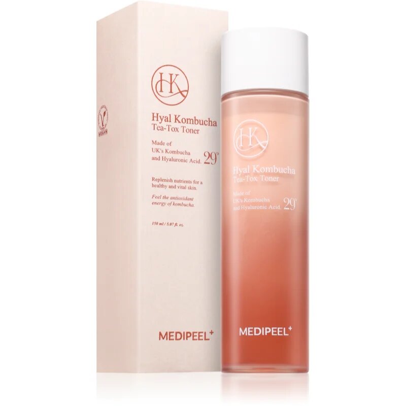 MEDIPEEL+ Hyal Kombucha Tea-Tox Toner vlažilni tonik za krepitev kožne pregrade 150 ml