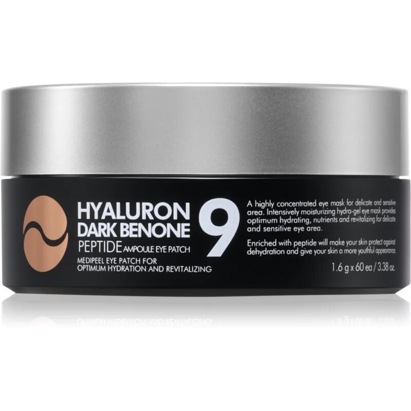 MEDIPEEL+ Hyaluron Dark Benone Peptide 9 Ampoule hidrogel blazinice proti podočnjakom 60 kos