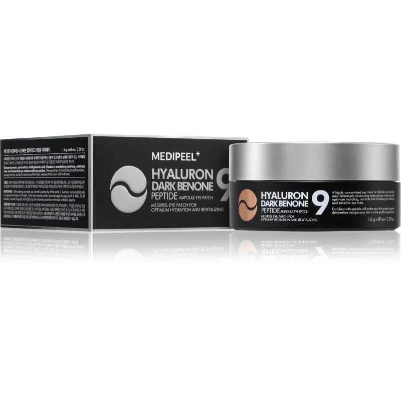 MEDIPEEL+ Hyaluron Dark Benone Peptide 9 Ampoule hidrogel blazinice proti podočnjakom 60 kos