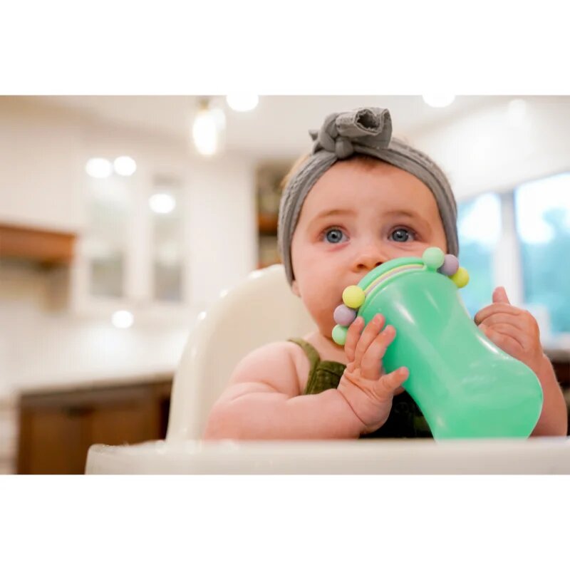 Melii Abacus Straw Sippy Cup skodelica s slamico Mint 1 kos