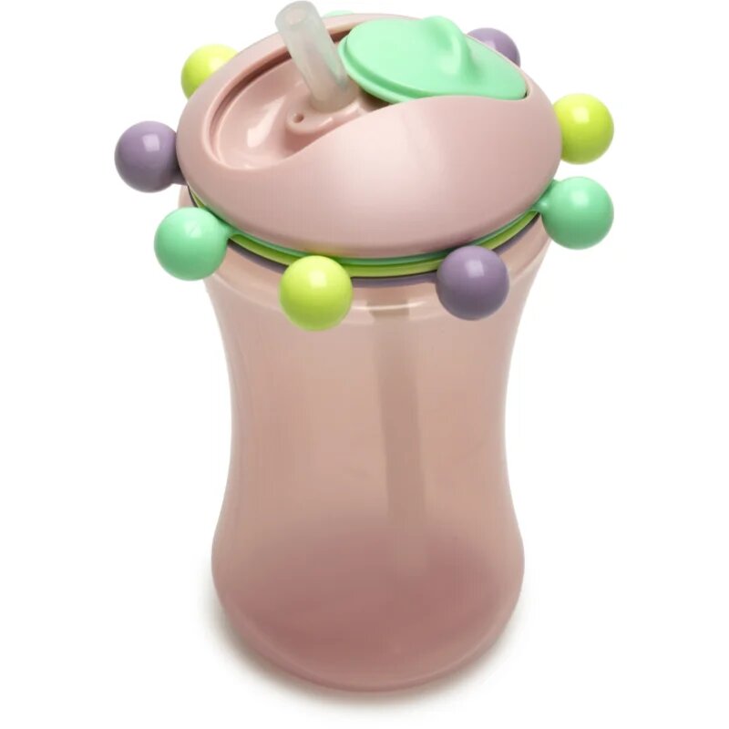 Melii Abacus Straw Sippy Cup skodelica s slamico Pink 1 kos