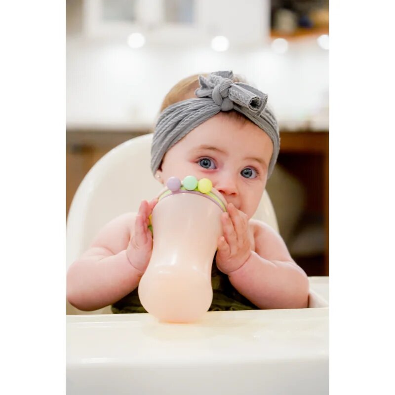 Melii Abacus Straw Sippy Cup skodelica s slamico Pink 1 kos