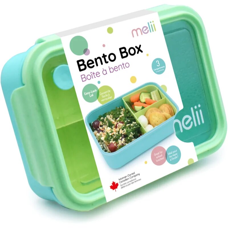 Melii Bento Box škatla za malico Blue Mint Lime 1250 ml