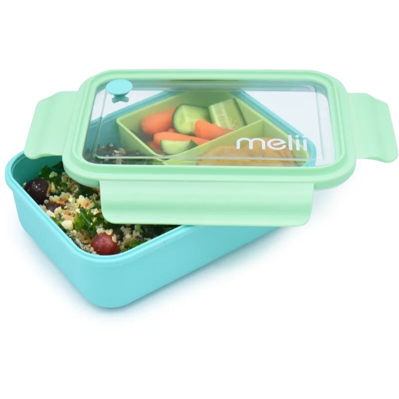 Melii Bento Box škatla za malico Blue Mint Lime 1250 ml