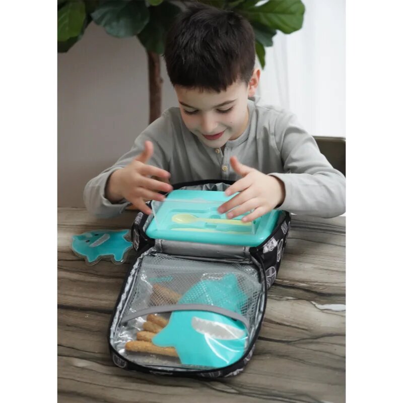 Melii Bento Box škatla za malico Blue Mint Lime 1446 ml