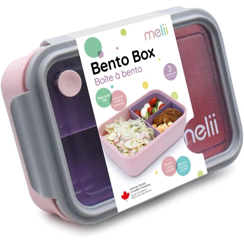 Melii Bento Box škatla za malico Pink Purple Gray 1250 ml