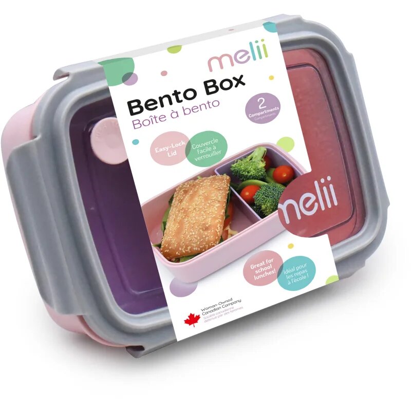 Melii Bento Box škatla za malico Pink Purple Gray 880 ml