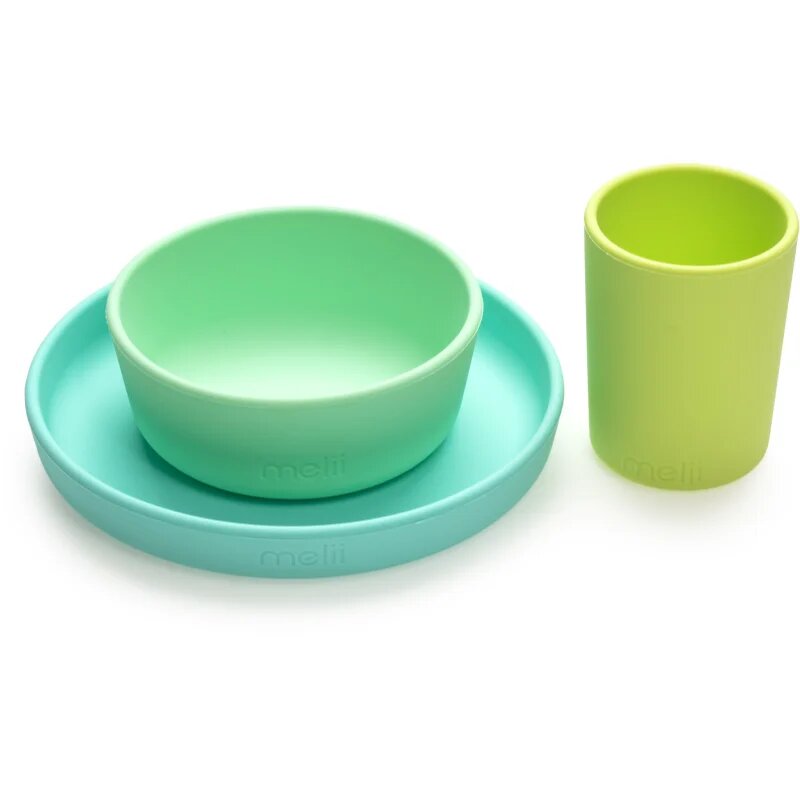 Melii Feeding Set jedilni set Mint Blue Lime
