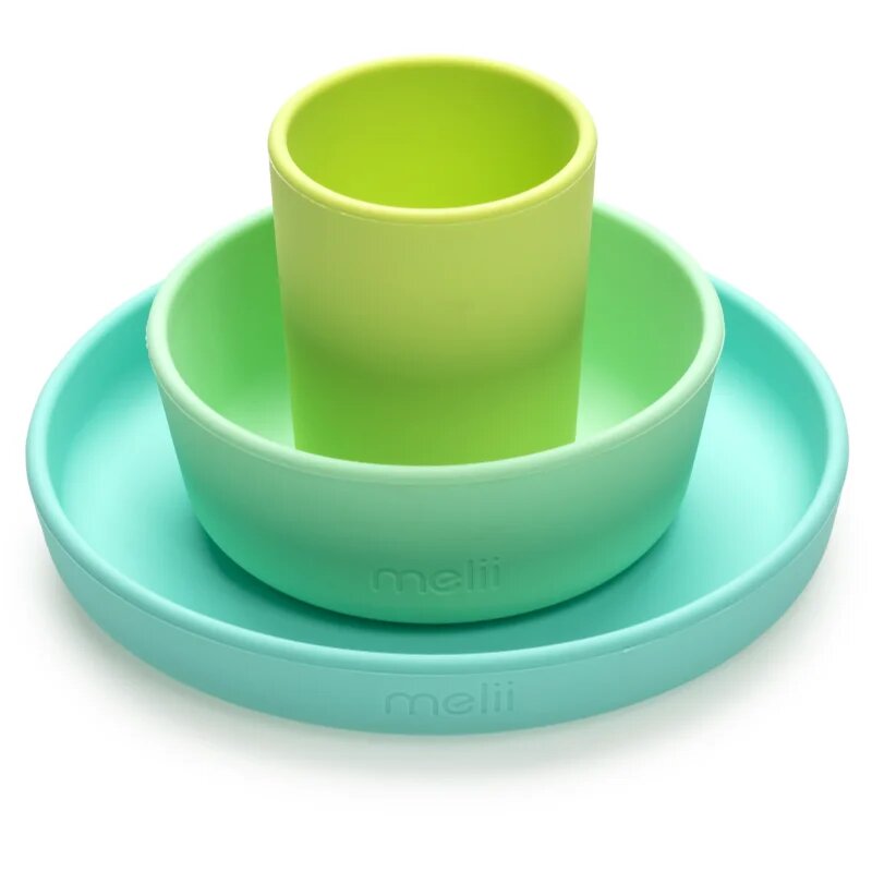 Melii Feeding Set jedilni set Mint Blue Lime