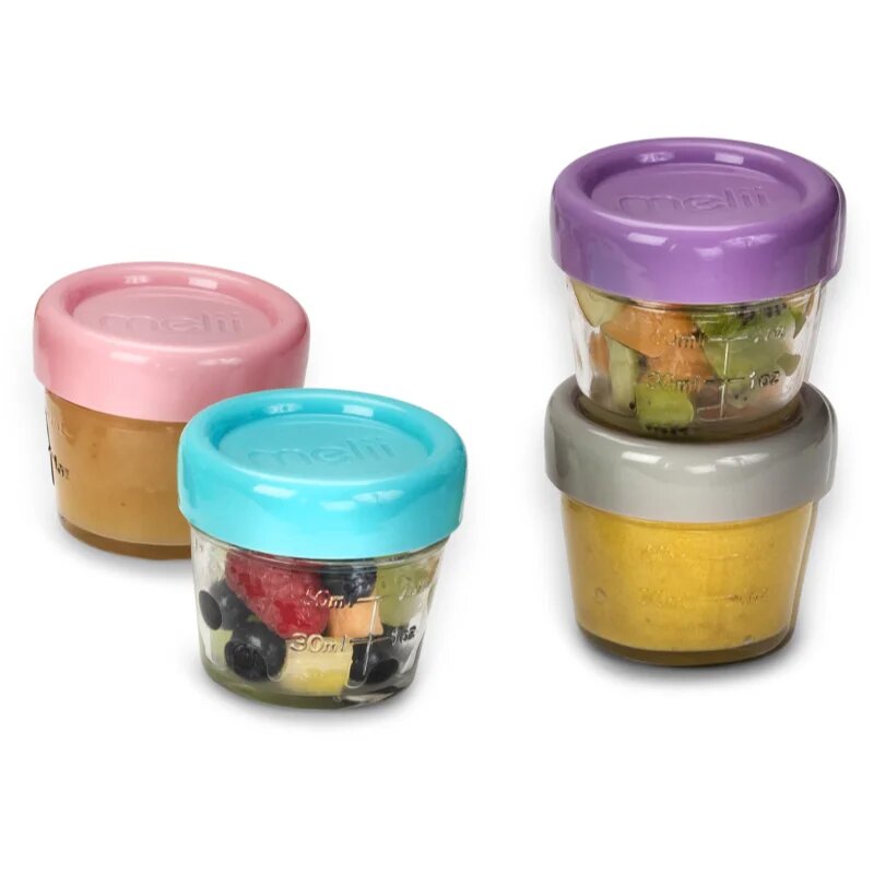 Melii Glass Food Container posoda za shranjevanje živil 6x118 ml