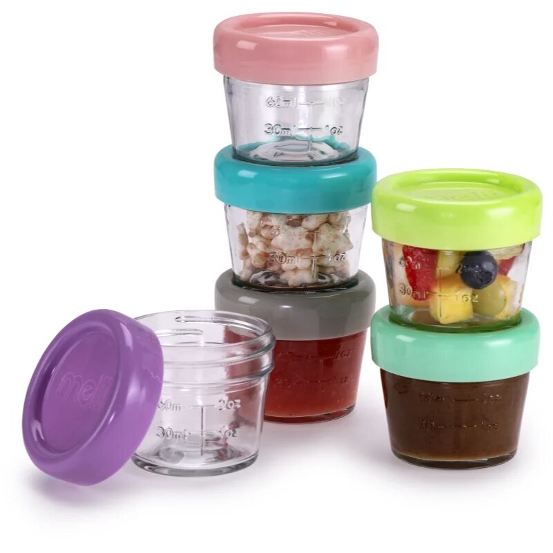 Melii Glass Food Container posoda za shranjevanje živil 6x118 ml