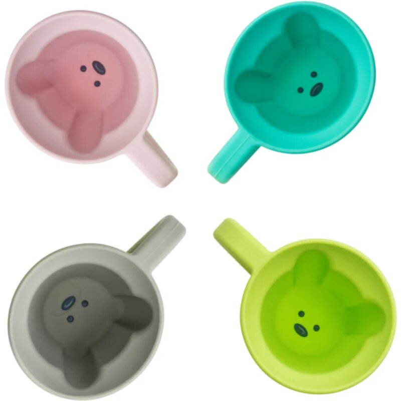 Melii Silicone Bear Mug skodelica Pink & Purple 2x145 ml