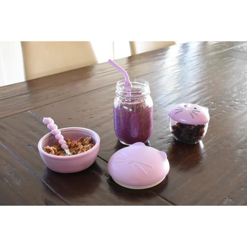 Melii Silicone Bowl with Lid škatla za malico Cat 350 ml