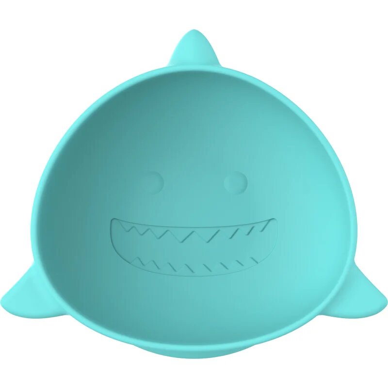 Melii Silicone Suction Bowl silikonska posoda s priseskom Shark 2x300 ml
