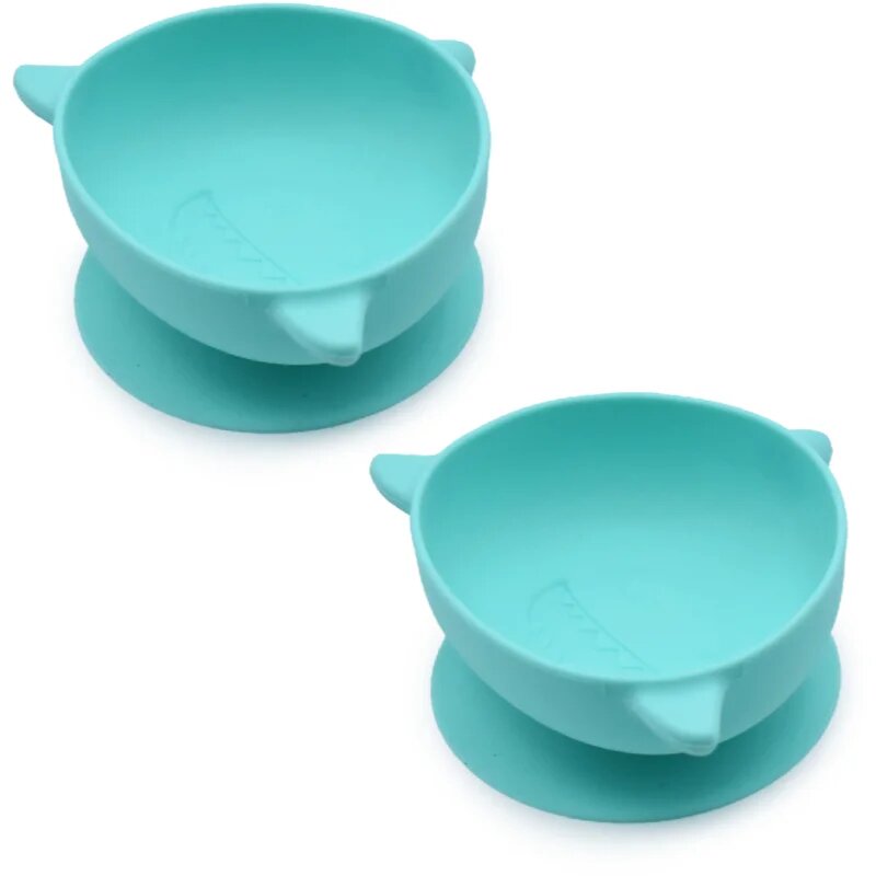 Melii Silicone Suction Bowl silikonska posoda s priseskom Shark 2x300 ml