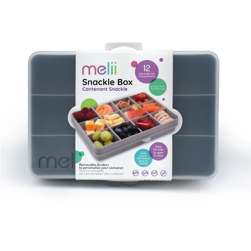 Melii Snackle Box škatla za malico Grey 1368 ml