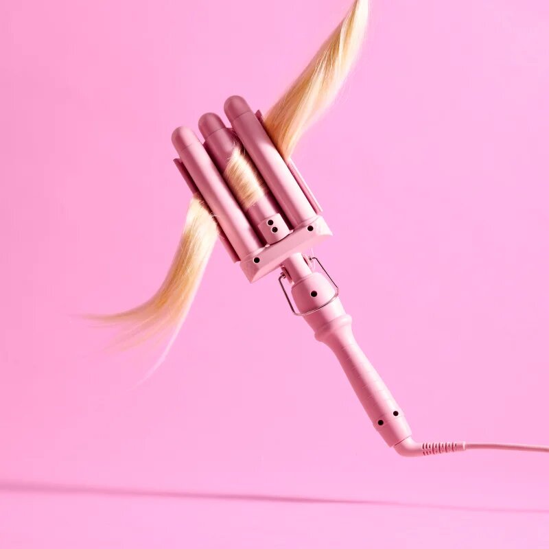 Mermade Mini Waver 25 mm kodralnik za trojne kodre za lase Pink 1 kos