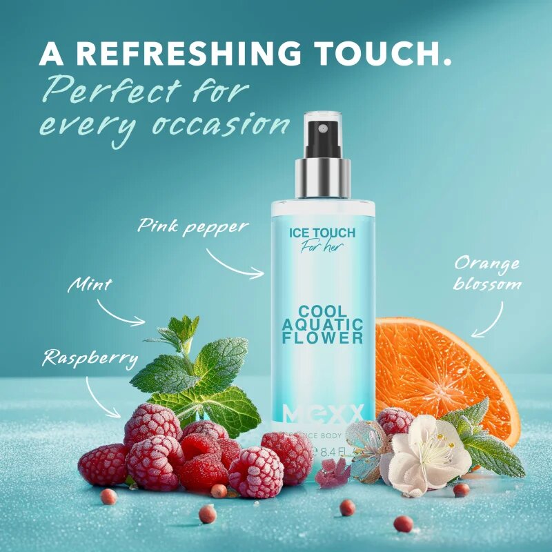 Mexx Ice Touch Cool Aquatic Flower New osvežujoče pršilo za telo za ženske 250 ml