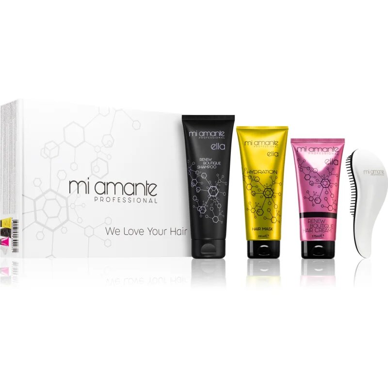 Mi Amante Professional Glamour Keratin Set darilni set za sijaj in mehkobo las 4 kos