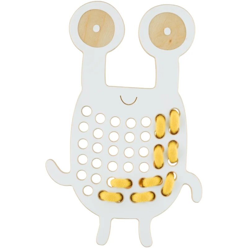 Milin Big Wooden Lacing Toy Crab Goggly aktivnostna igrača 20 cm x 13 cm x 07 cm 1 kos
