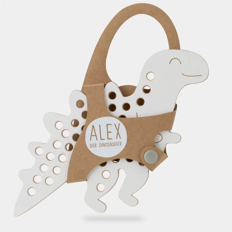 Milin Big Wooden Lacing Toy Dinosaur Alex aktivnostna igrača 22 cm x 15 cm x 07 cm 1 kos