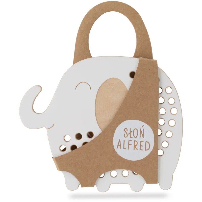 Milin Big Wooden Lacing Toy Elephant Oliver aktivnostna igrača 195 cm x 16 cm x 07 cm 1 kos